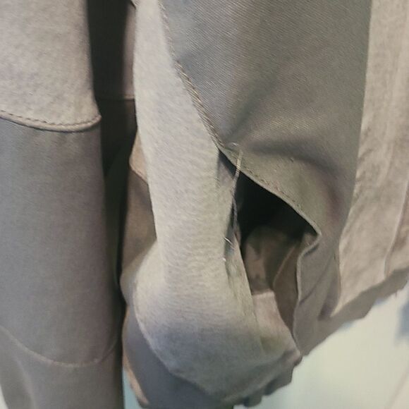 Size 11 Stylman International Grey Cotton and Leather Patchwork Jacket - Picture 3 of 10